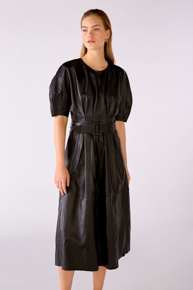 Leather dress made of lamb leather