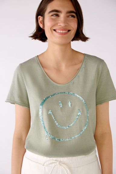 T-Shirt oui x Smiley® mit Pailletten