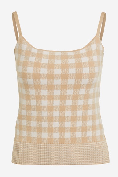 Knitted top in a checked pattern