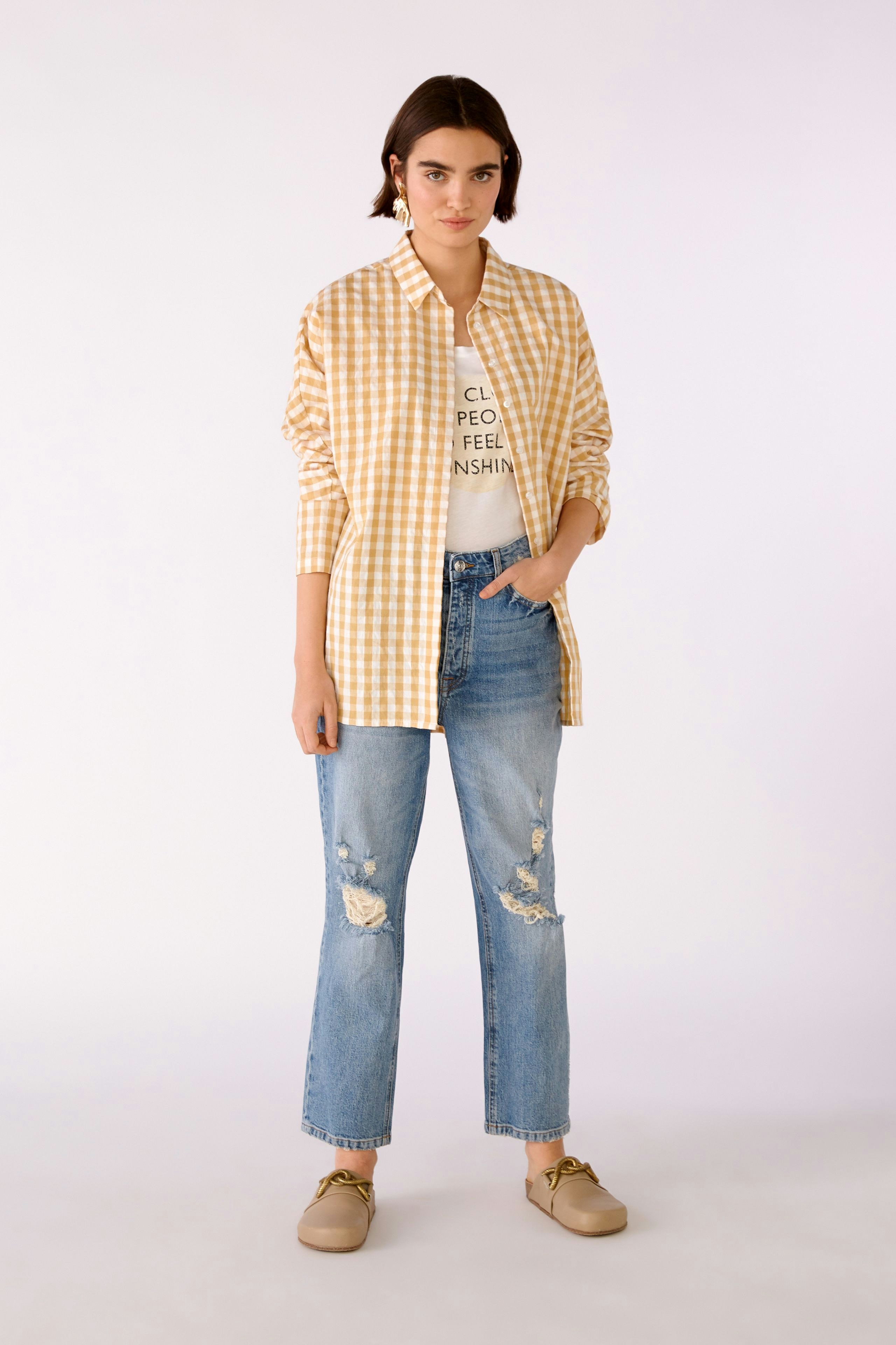 Shirt blouse in a checked pattern | OUI 