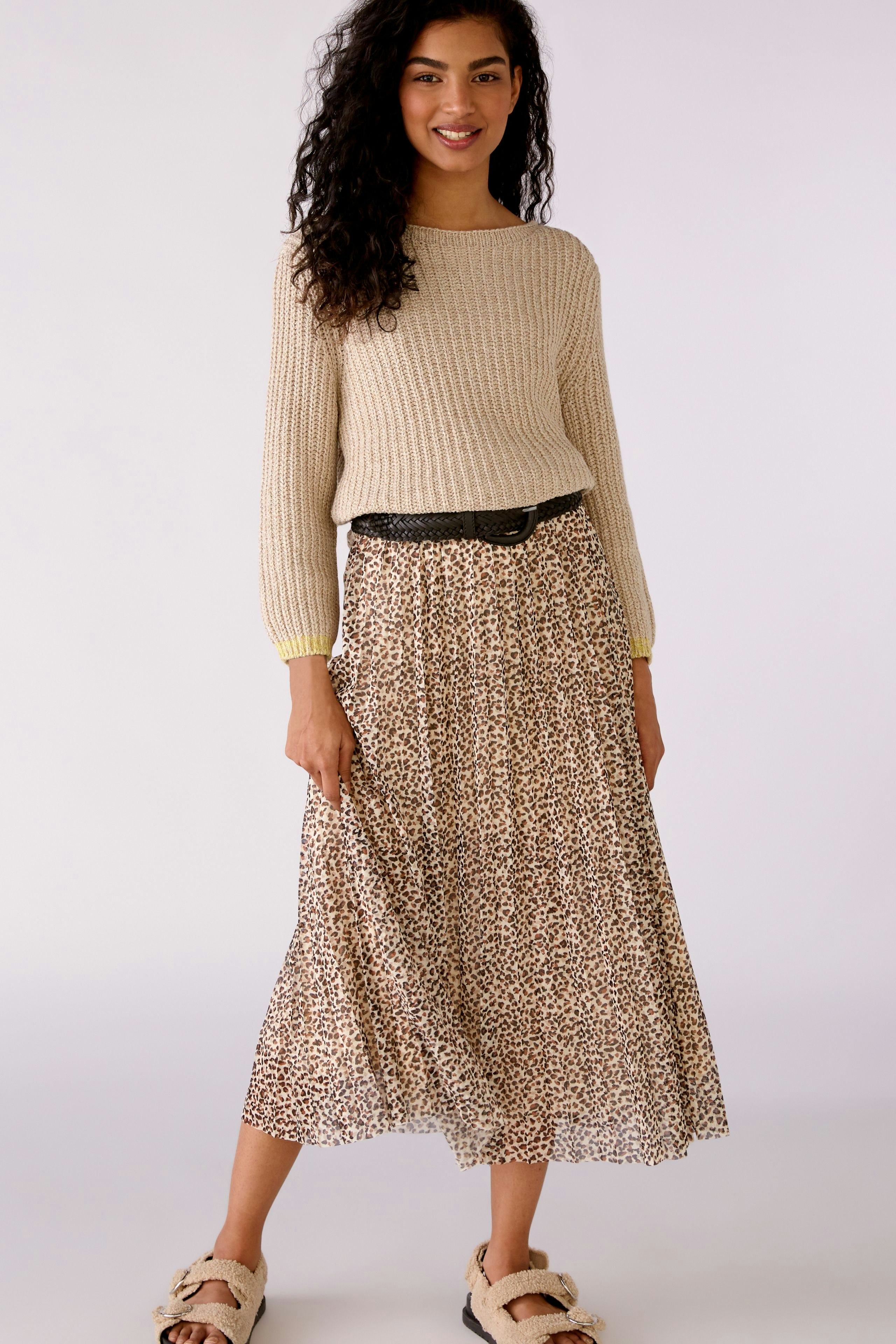 Pleated skirt in leopard print | OUI 