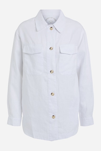 Linen overshirt with jersey patch