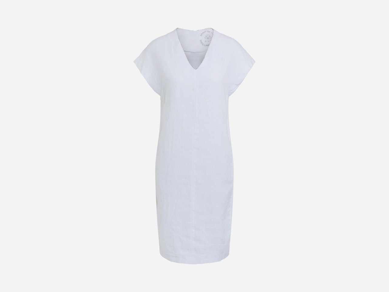 Linen dress with V-neck