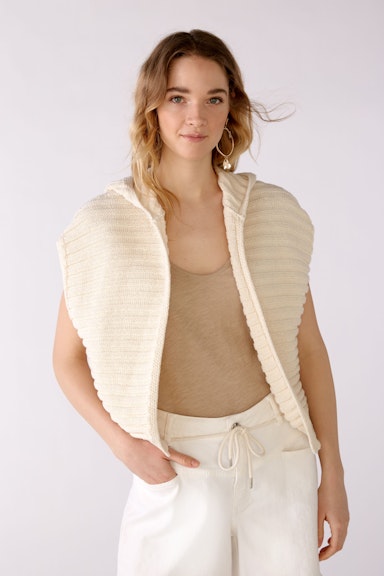 Knitted waistcoat with hood