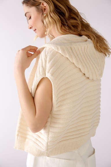 Knitted waistcoat with hood