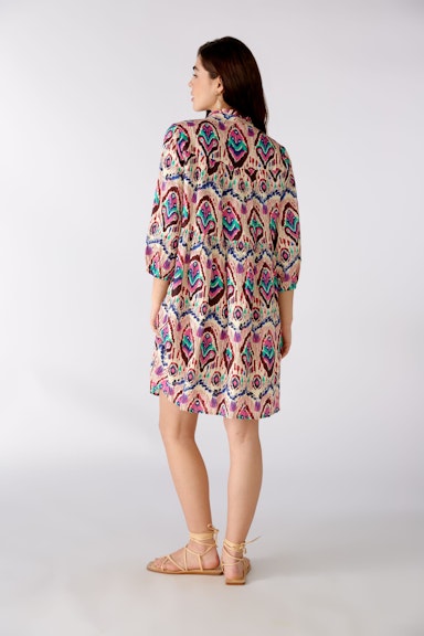 Linen dress in ethnic pattern