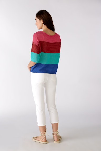 Half-arm jumper in colorblock stripes