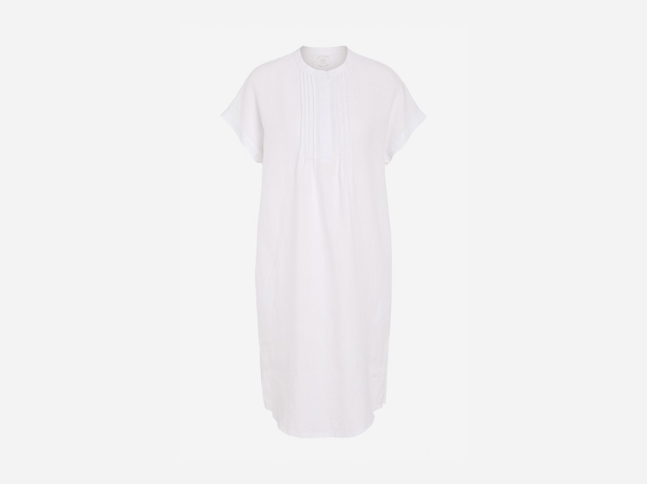 Linen dress with jersey patch