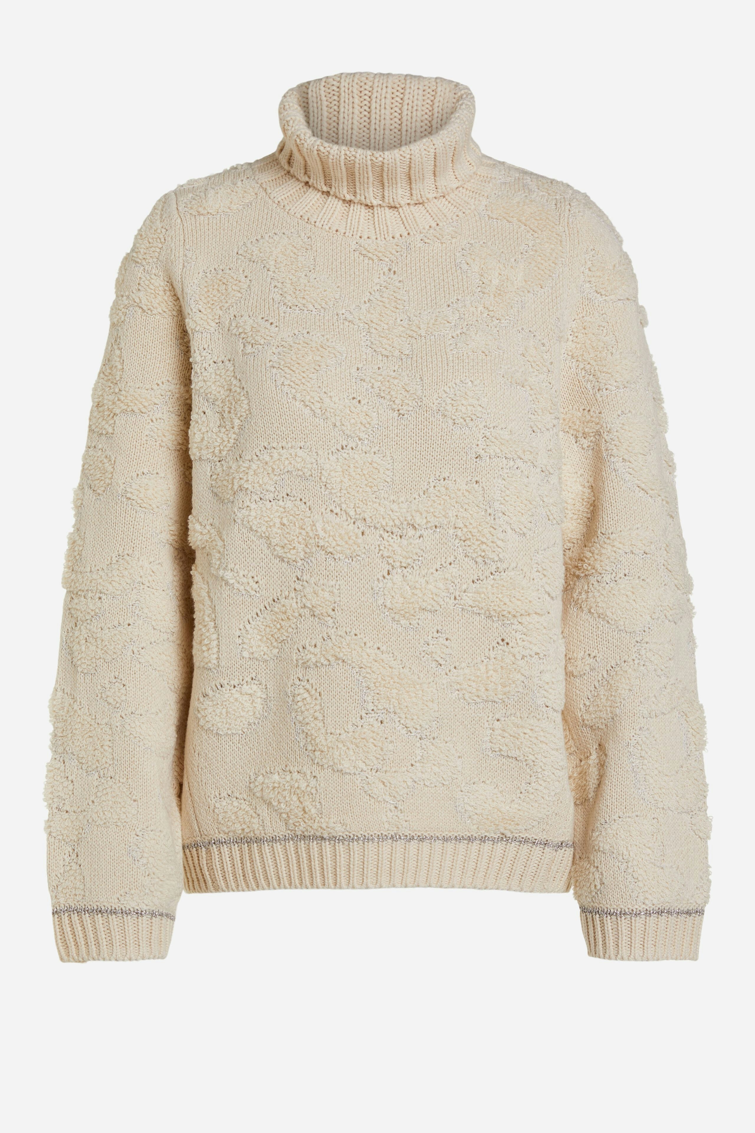 white wool polo neck jumper