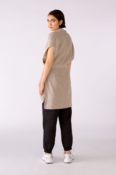 Knitted waistcoat with belt