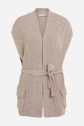 Knitted waistcoat with belt