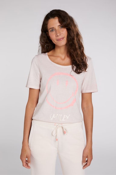 T-Shirt Oui x Smiley®  mit Smiley-Motiv