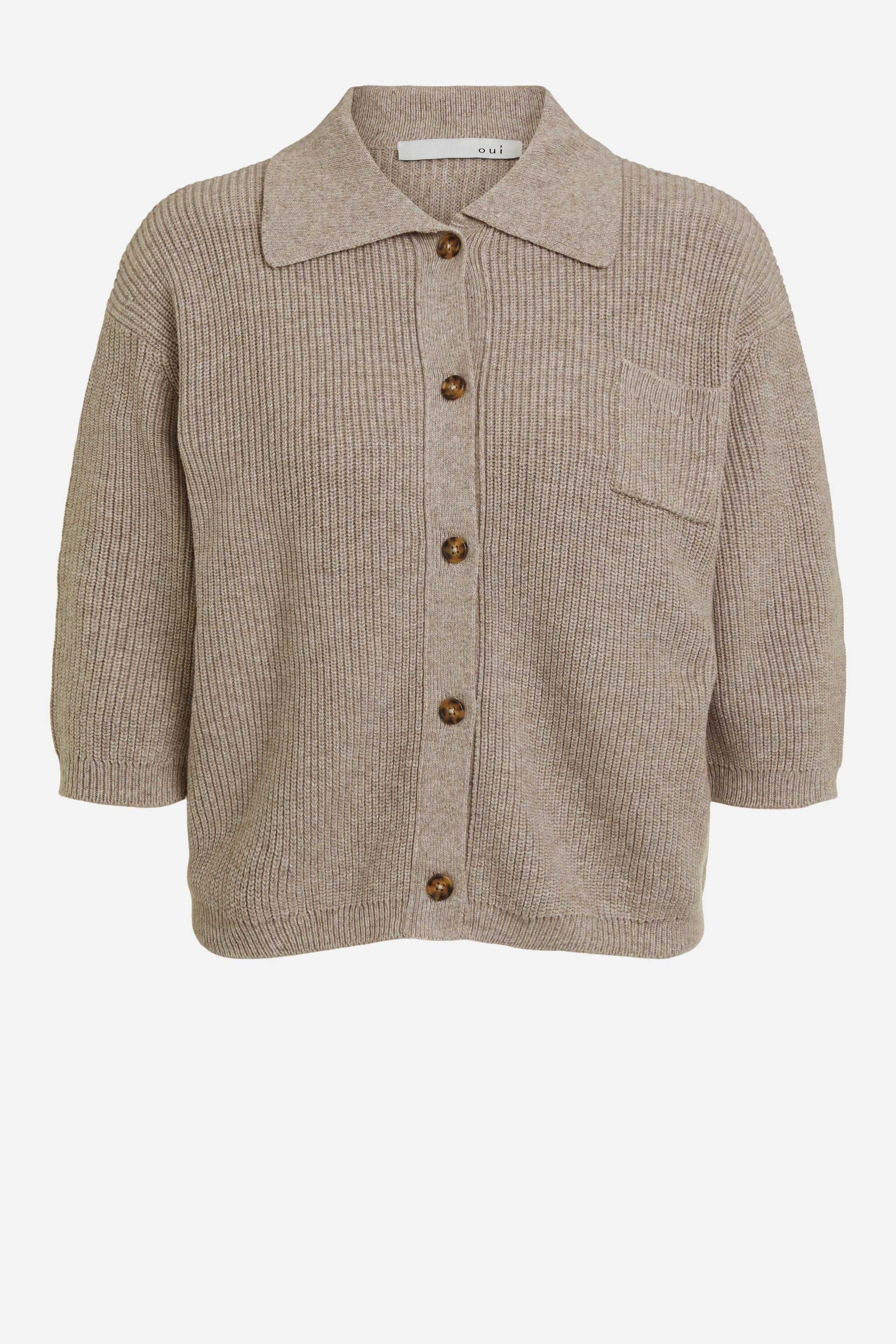 polo collar cardigan