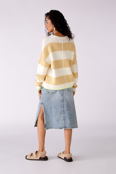 Knitted jumper with block stripes