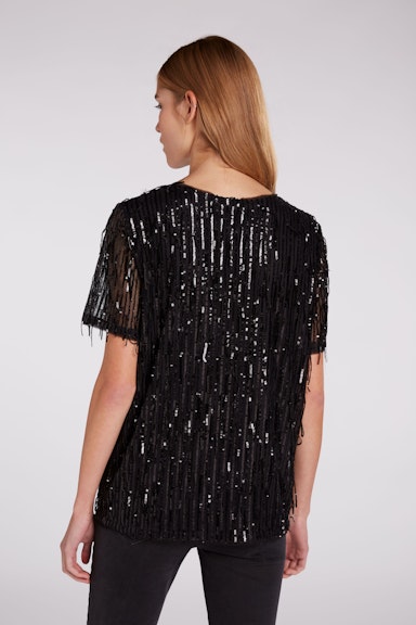 Bild 4 von T-shirt with fringes and sequins in black | Oui