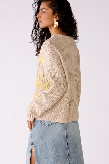 Bild 6 von Knitted jumper with knitted-in wording in lt camel yellow | Oui