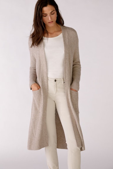 Bild 6 von Knitted coat without closure in Taupe Melange | Oui