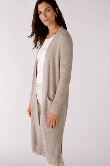 Bild 7 von Knitted coat without closure in Taupe Melange | Oui