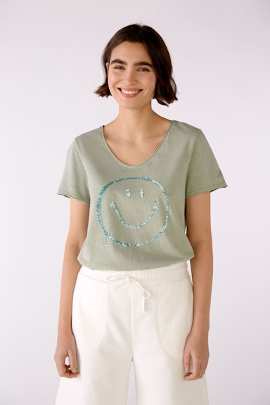Bild 3 von T-Shirt Oui x Smiley® mit Pailletten in salvia | Oui