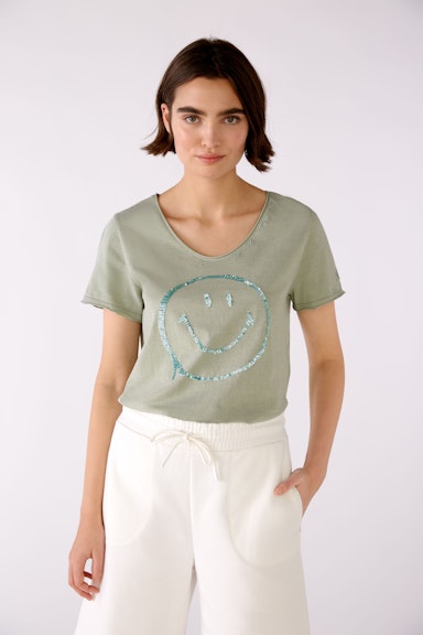 Bild 6 von T-Shirt Oui x Smiley® mit Pailletten in salvia | Oui