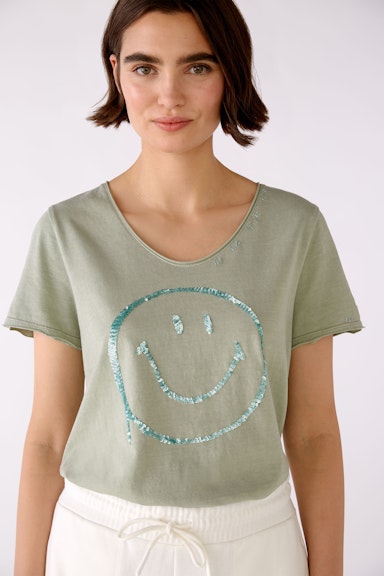 Bild 1 von T-Shirt Oui x Smiley® mit Pailletten in salvia | Oui