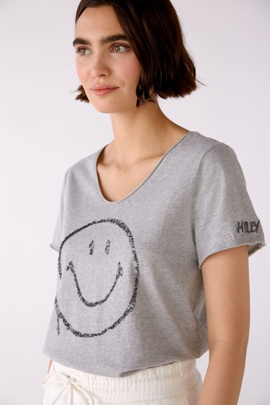 Bild 5 von T-shirt oui x Smiley® with sequins in light grey | Oui
