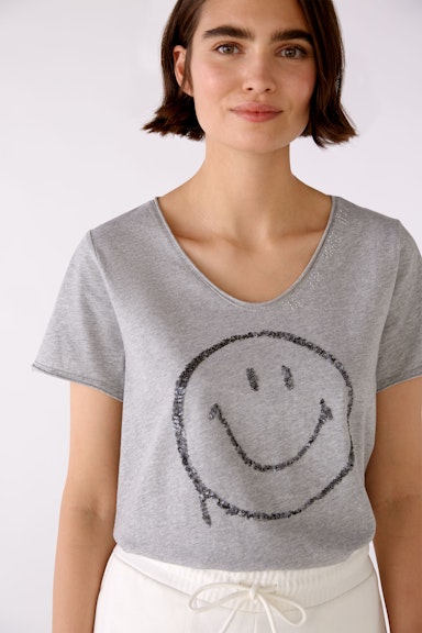 Bild 1 von T-shirt oui x Smiley® with sequins in grey | Oui