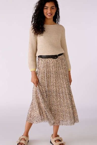 Bild 7 von Pleated skirt in leopard print in lt stone brown | Oui
