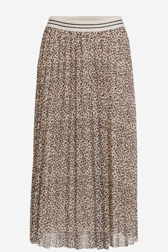 Pleated skirt in leopard print