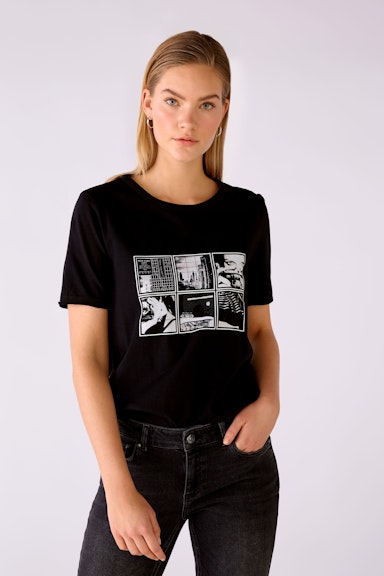 Bild 3 von T-shirt with photo print in black | Oui