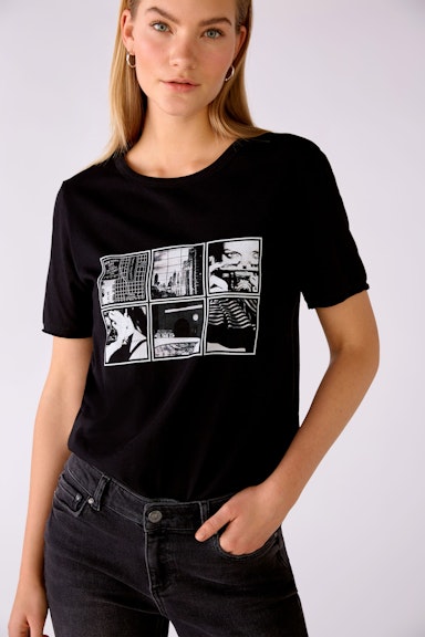 Bild 1 von T-shirt with photo print in black | Oui