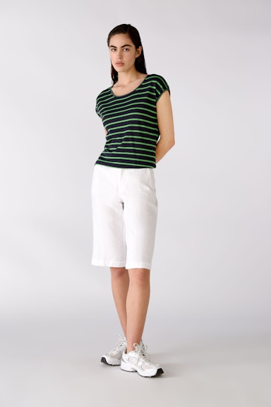 Bild 2 von Short-sleeved jumper striped in dk blue green | Oui