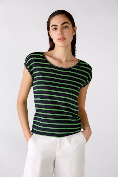 Bild 3 von Short-sleeved jumper striped in dk blue green | Oui