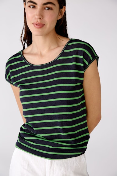 Bild 5 von Short-sleeved jumper striped in dk blue green | Oui