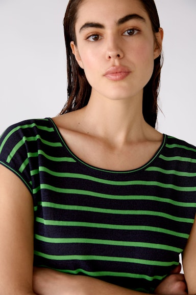 Bild 6 von Short-sleeved jumper striped in dk blue green | Oui