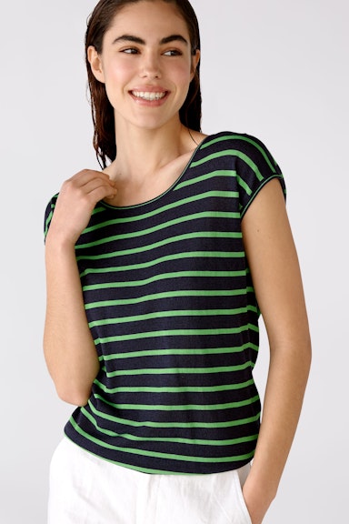 Bild 1 von Short-sleeved jumper striped in dk blue green | Oui