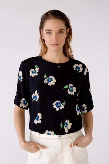 Bild 3 von Blouse shirt with floral print in dk blue white | Oui