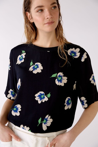 Bild 5 von Blouse shirt with floral print in dk blue white | Oui