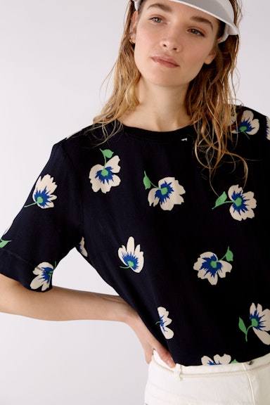 Bild 6 von Blouse shirt with floral print in dk blue white | Oui