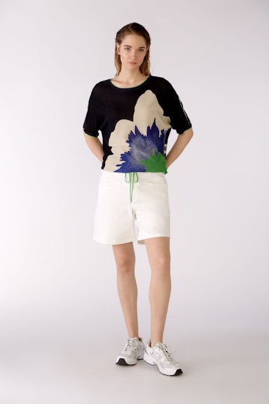 Bild 2 von Short-sleeved jumper with XXL print in dk blue white | Oui