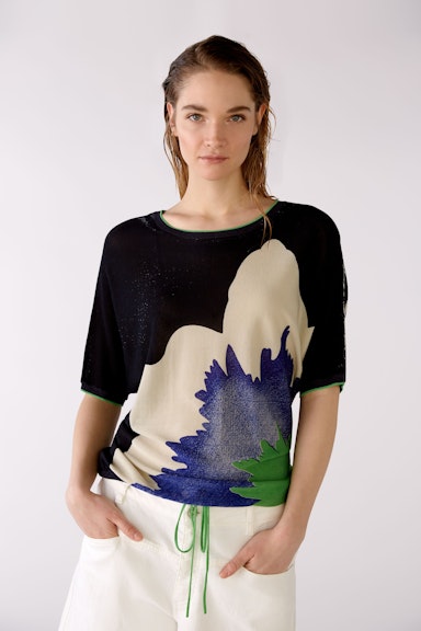 Bild 3 von Short-sleeved jumper with XXL print in dk blue white | Oui