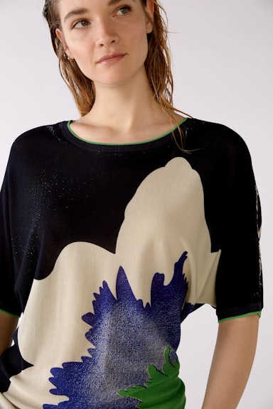 Bild 5 von Short-sleeved jumper with XXL print in dk blue white | Oui