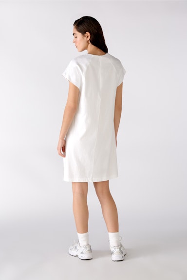 Bild 4 von Linen dress with V-neck in optic white | Oui