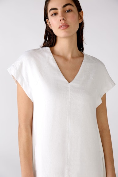 Bild 5 von Linen dress with V-neck in optic white | Oui