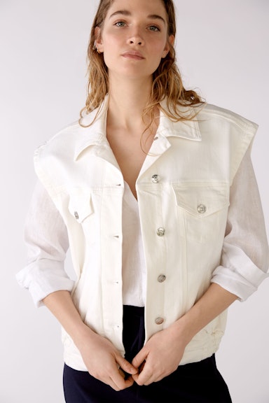 Bild 1 von Denim waistcoat oversized shape in optic white | Oui