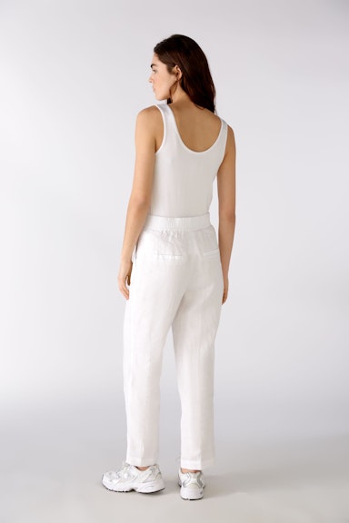 Bild 4 von Linen trousers cropped in optic white | Oui