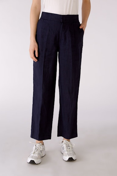 Bild 3 von Linen trousers cropped in darkblue | Oui