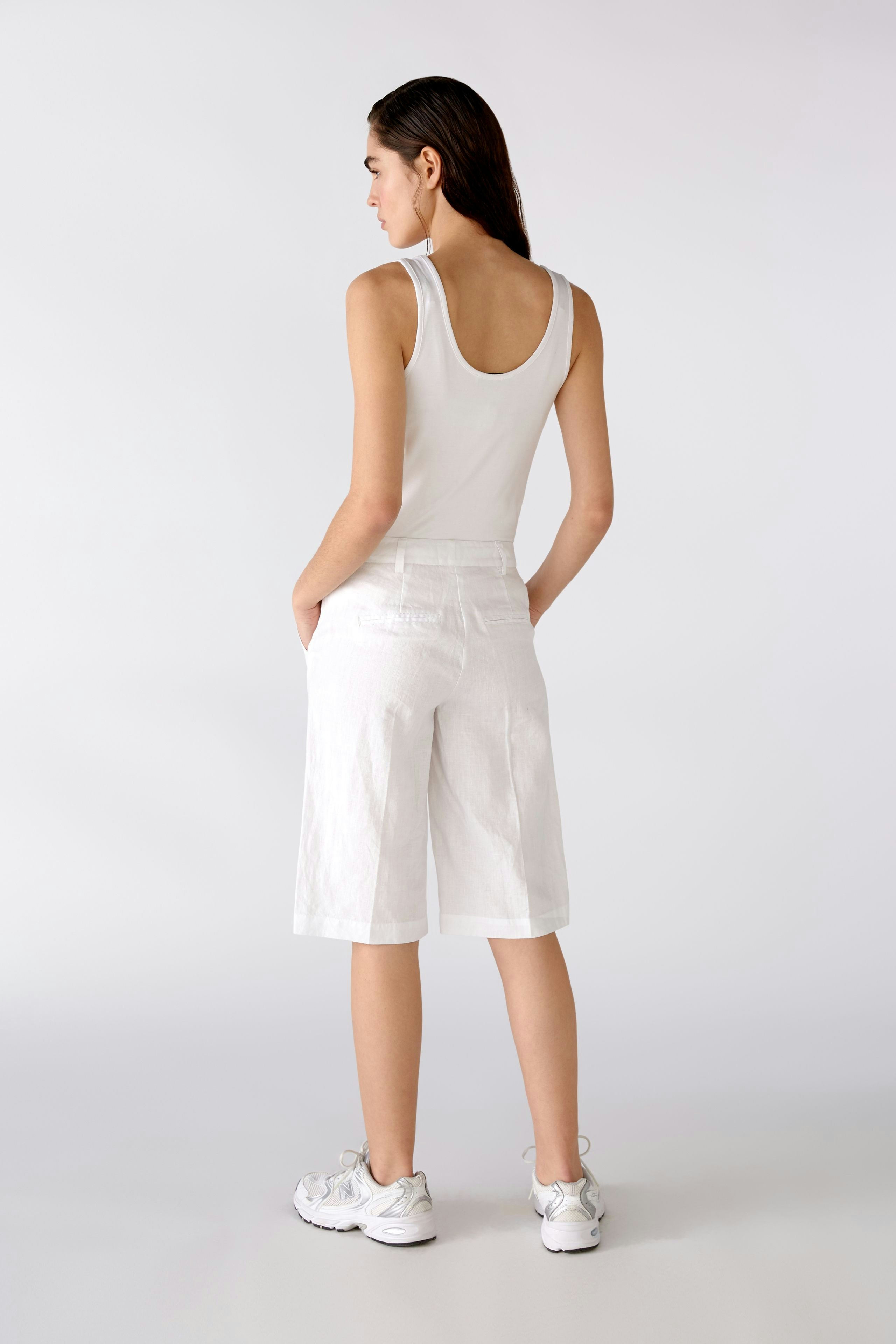 Ladies white linen deals bermuda shorts