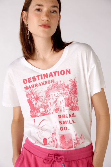 Bild 5 von T-shirt with placed print in optic white | Oui