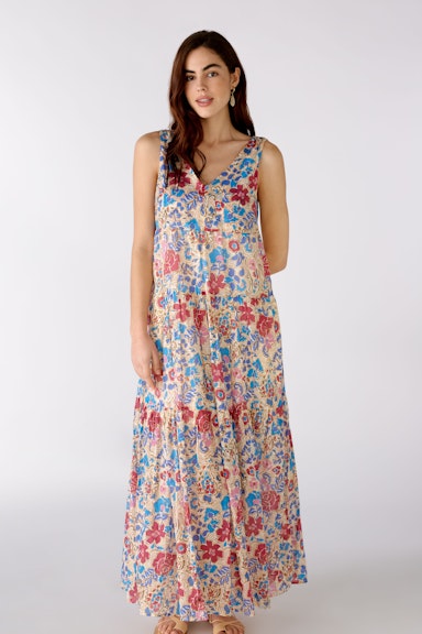 Bild 3 von Maxi dress in flower print in white blue | Oui